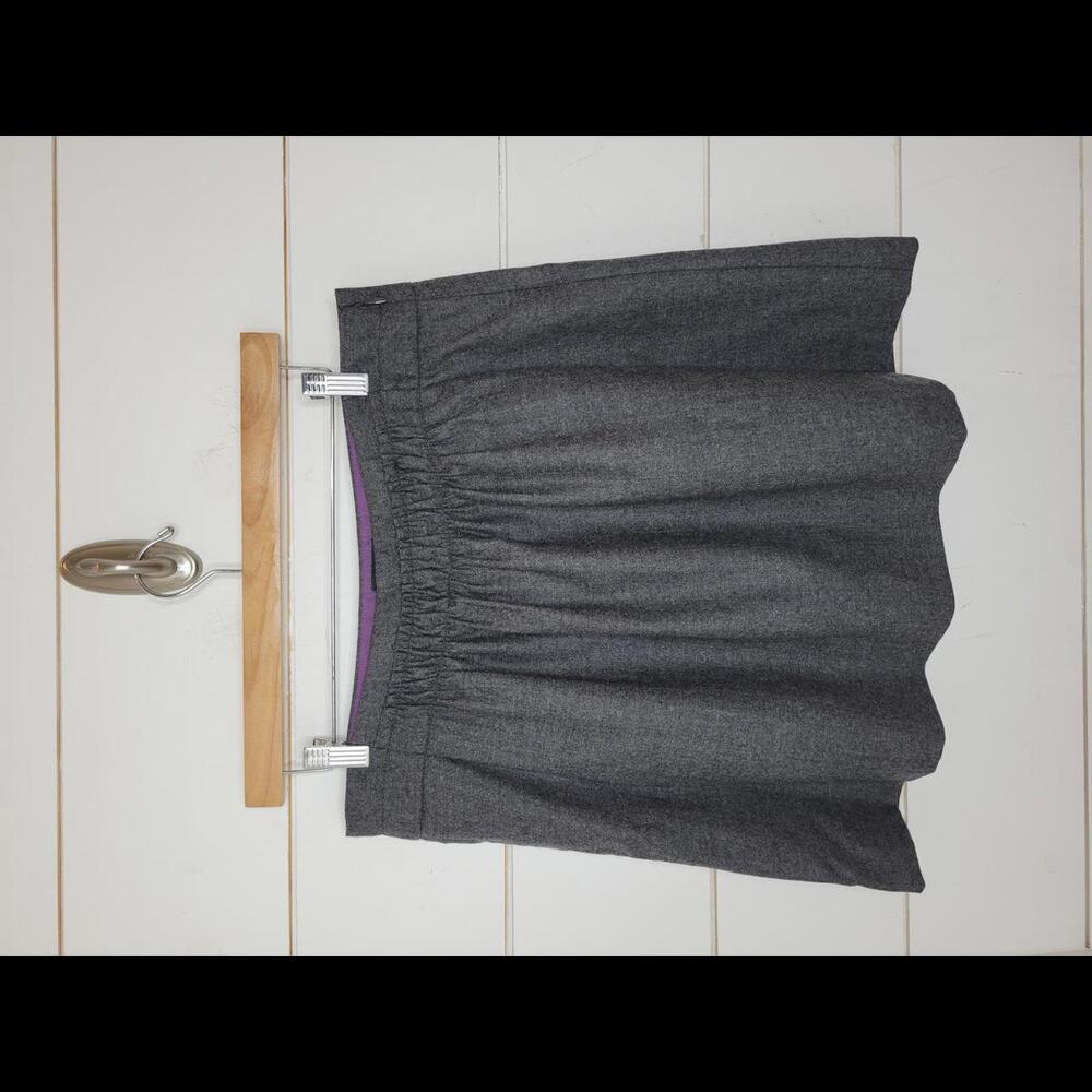 J Crew size 10 grey gathered front wool mini skirt